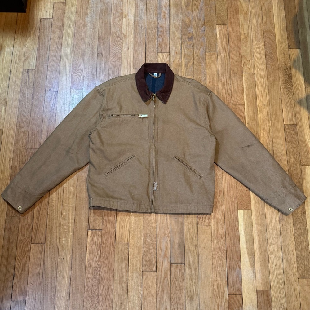 Men's (M) JB Hunt Tan Jacket with Corduroy Brown Collar